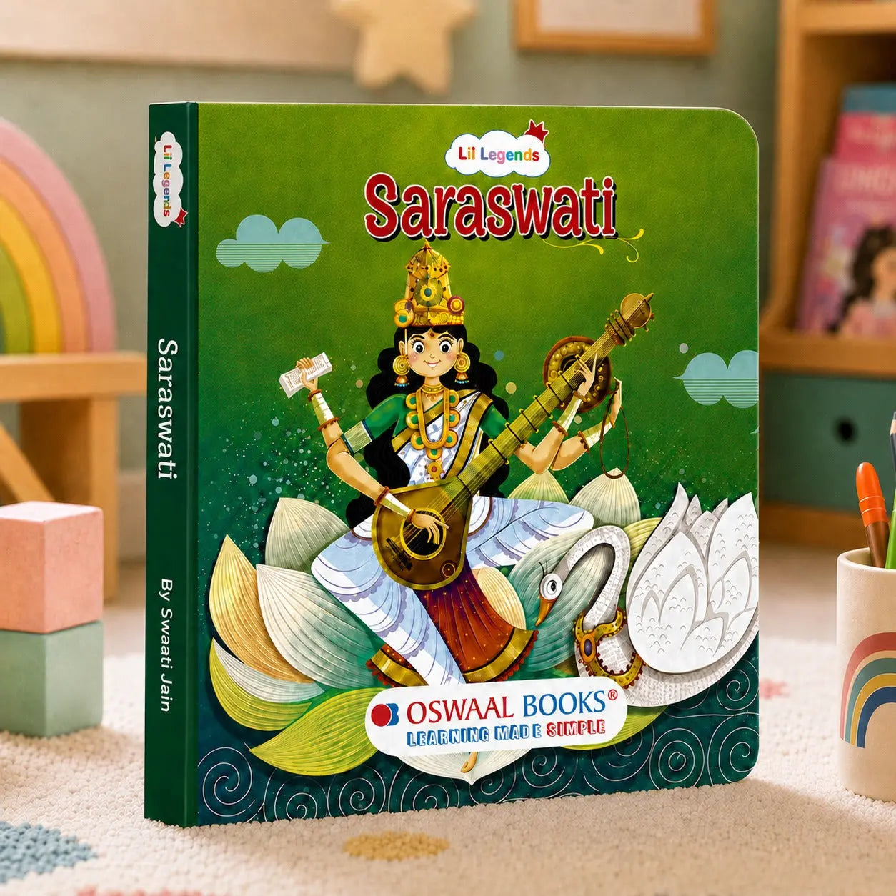 Lil Legends My Little Board Book of Mythological Tales of Goddess Saraswati for Kids Age 3+ Years | Enchanting Indian Stories with Colourful Illustrations | Hindu Mythology Picture Book 