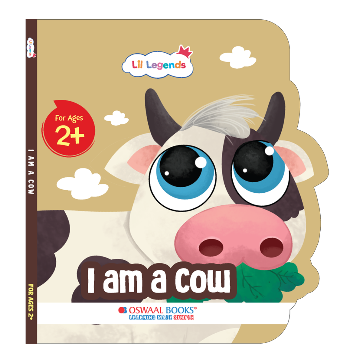 Lil Legends Shaped Board Book - Pet Animals: Cow | Cow-Shaped Picture Book for Kids Age 2+ Years | Early Learning Book with Colourful Illustrations for Toddlers & Preschoolers 