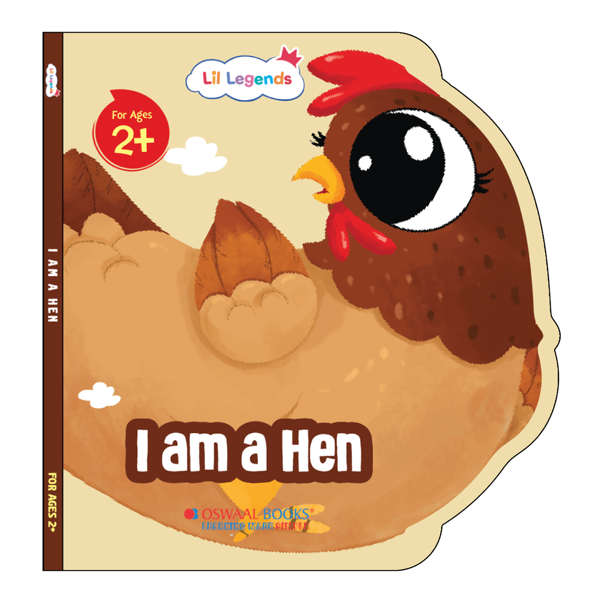 Lil Legends Shaped Board Book - Farm Animals: Hen | Hen-Shaped Picture Book for Kids Age 2+ Years | Early Learning Book with Colourful Illustrations for Toddlers & Preschoolers 
