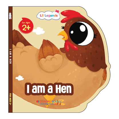 Lil Legends Shaped Board Book - Farm Animals: Hen | Hen-Shaped Picture Book for Kids Age 2+ Years | Early Learning Book with Colourful Illustrations for Toddlers & Preschoolers 