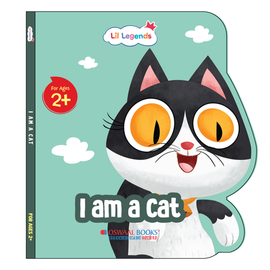 Lil Legends Shaped Board Book - Pet Animals: Cat | Cat-Shaped Picture Book for Kids Age 2+ Years | Early Learning Book with Colourful Illustrations for Toddlers & Preschoolers 