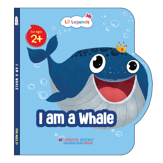 Lil Legends Shaped Board Book - Sea Animals: Whale | Whale-Shaped Picture Book for Kids Age 2+ Years | Early Learning Book with Colourful Illustrations for Toddlers & Preschoolers 