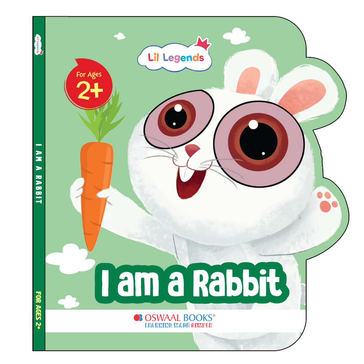 Lil Legends Shaped Board Book - Pet Animals: Rabbit | Rabbit-Shaped Picture Book for Kids Age 2+ Years | Early Learning Book with Colourful Illustrations for Toddlers & Preschoolers 