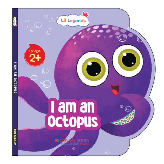 Lil Legends Shaped Board Book - Sea Animals: Octopus | Octopus-Shaped Picture Book for Kids Age 2+ Years | Early Learning Book with Colourful Illustrations for Toddlers & Preschoolers 