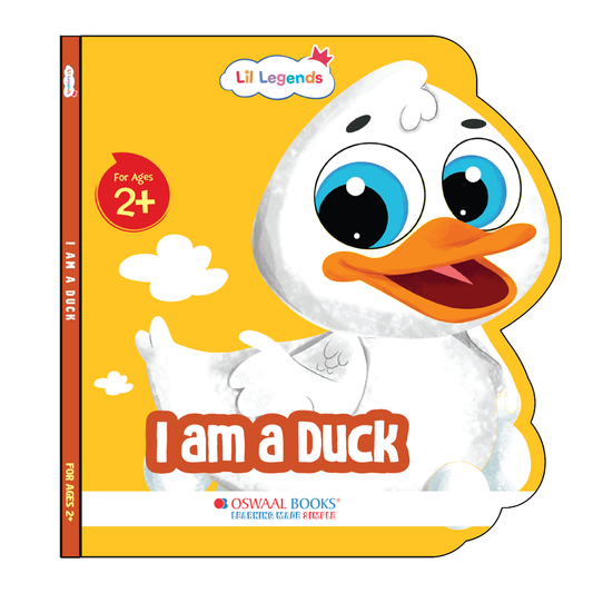 Lil Legends Shaped Board Book - Farm Animals: Duck | Duck-Shaped Picture Book for Kids Age 2+ Years | Early Learning Book with Colourful Illustrations for Toddlers & Preschoolers 