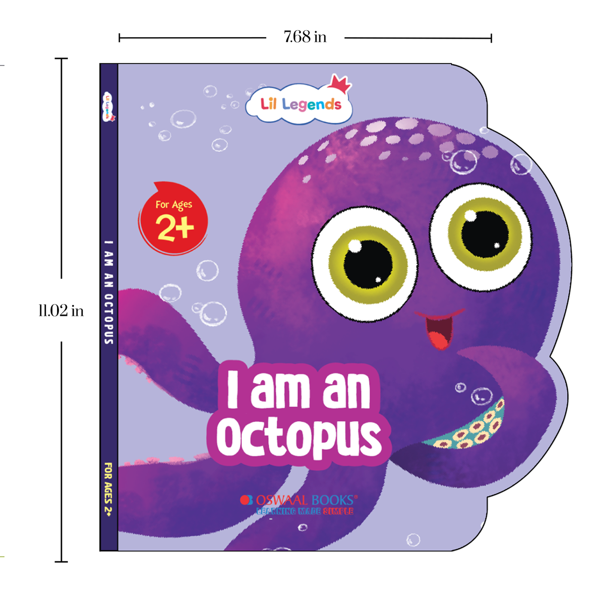 Lil Legends Shaped Board Book - Sea Animals: Octopus | Octopus-Shaped Picture Book for Kids Age 2+ Years | Early Learning Book with Colourful Illustrations for Toddlers & Preschoolers 