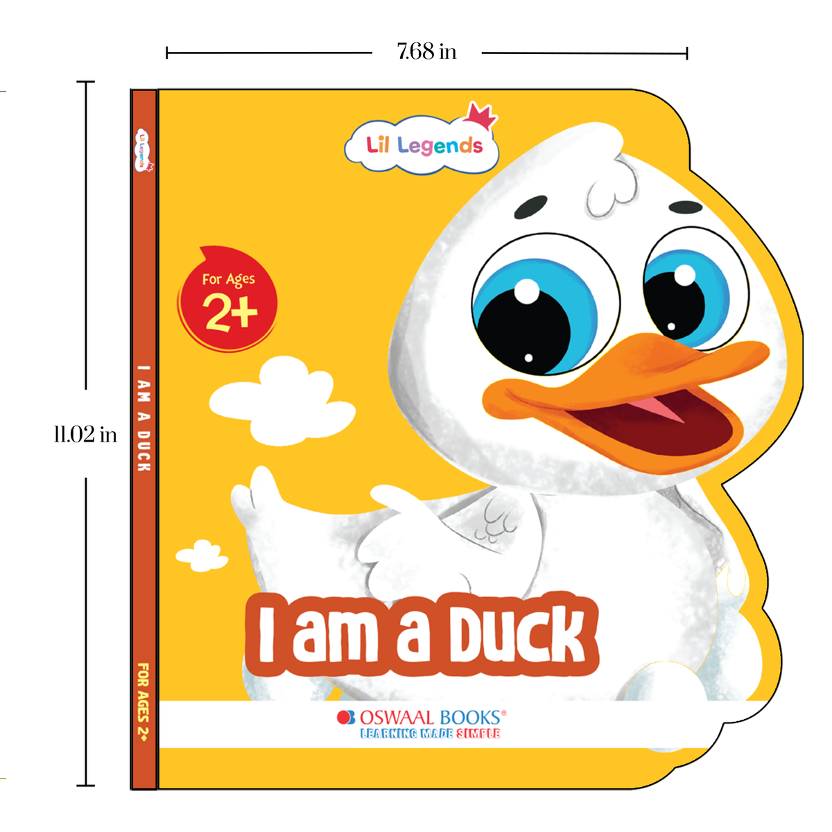 Lil Legends Shaped Board Book - Farm Animals: Duck | Duck-Shaped Picture Book for Kids Age 2+ Years | Early Learning Book with Colourful Illustrations for Toddlers & Preschoolers 