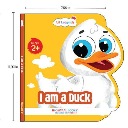 Lil Legends Shaped Board Book - Farm Animals: Duck | Duck-Shaped Picture Book for Kids Age 2+ Years | Early Learning Book with Colourful Illustrations for Toddlers & Preschoolers 