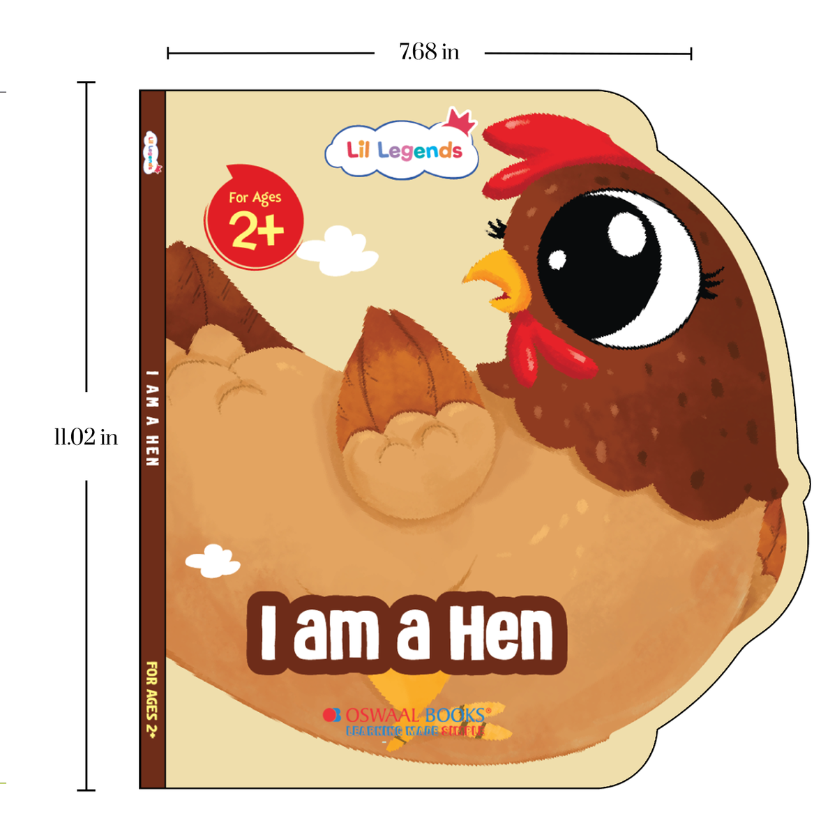 Lil Legends Shaped Board Book - Farm Animals: Hen | Hen-Shaped Picture Book for Kids Age 2+ Years | Early Learning Book with Colourful Illustrations for Toddlers & Preschoolers 