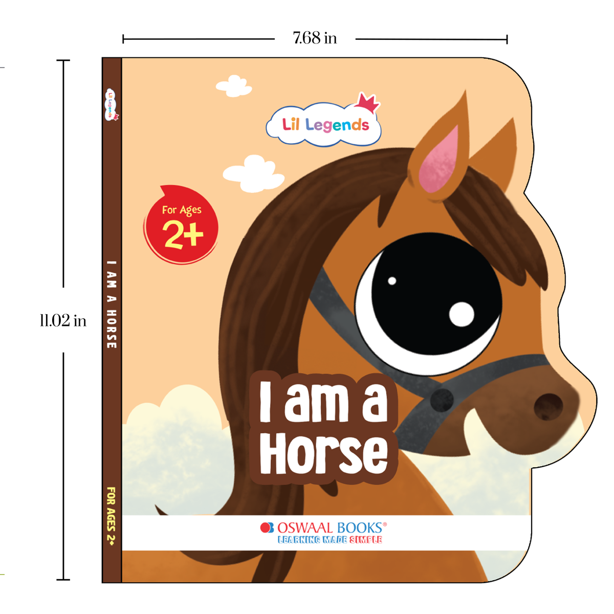 Lil Legends Shaped Board Book - Farm Animals: Horse | Horse-Shaped Picture Book for Kids Age 2+ Years | Early Learning Book with Colourful Illustrations for Toddlers & Preschoolers 