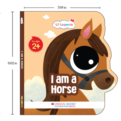 Lil Legends Shaped Board Book - Farm Animals: Horse | Horse-Shaped Picture Book for Kids Age 2+ Years | Early Learning Book with Colourful Illustrations for Toddlers & Preschoolers 