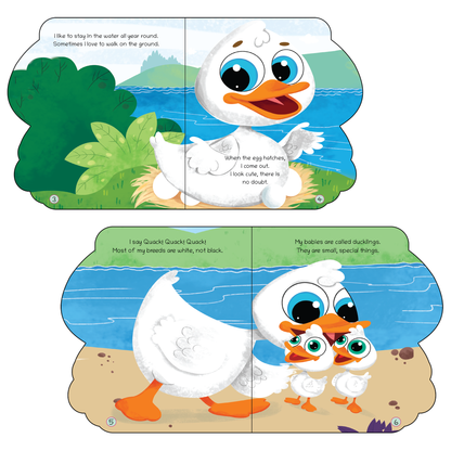 Lil Legends Shaped Board Book - Farm Animals: Duck | Duck-Shaped Picture Book for Kids Age 2+ Years | Early Learning Book with Colourful Illustrations for Toddlers & Preschoolers 