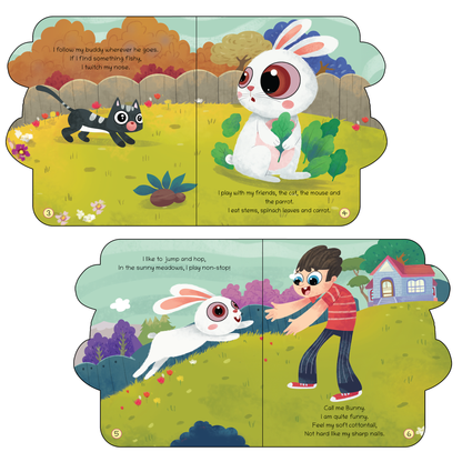 Lil Legends Shaped Board Book - Pet Animals: Rabbit | Rabbit-Shaped Picture Book for Kids Age 2+ Years | Early Learning Book with Colourful Illustrations for Toddlers & Preschoolers 