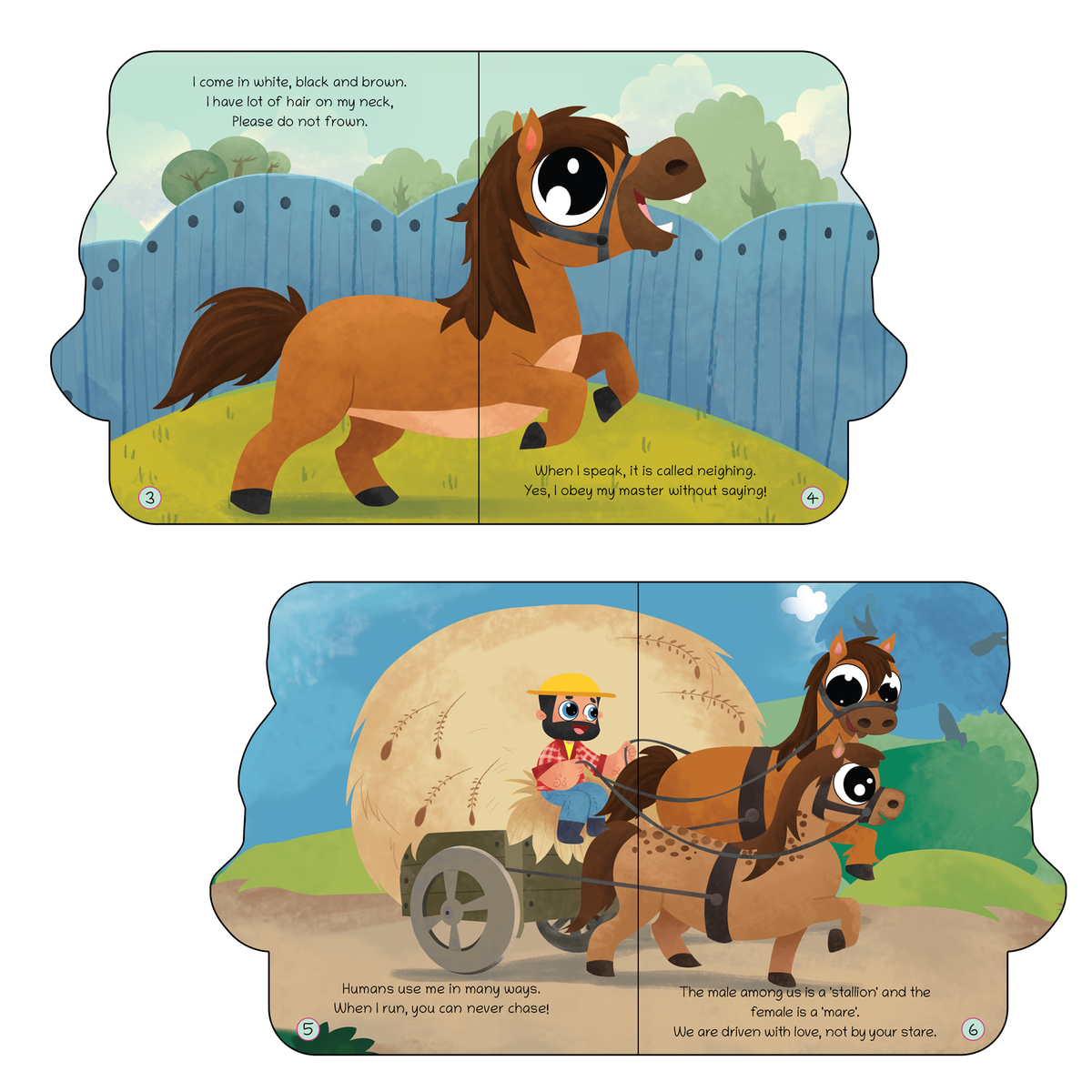 Lil Legends Shaped Board Book - Farm Animals: Horse | Horse-Shaped Picture Book for Kids Age 2+ Years | Early Learning Book with Colourful Illustrations for Toddlers & Preschoolers 