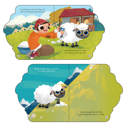 Lil Legends Shaped Board Book - Farm Animals: Sheep | Sheep-Shaped Picture Book for Kids Age 2+ Years | Early Learning Book with Colourful Illustrations for Toddlers & Preschoolers 