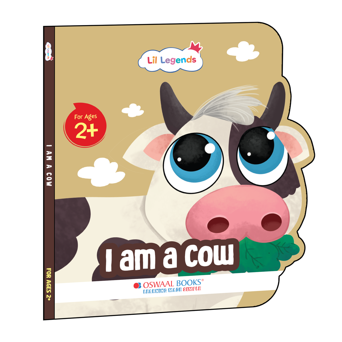 Lil Legends Shaped Board Book - Pet Animals: Cow | Cow-Shaped Picture Book for Kids Age 2+ Years | Early Learning Book with Colourful Illustrations for Toddlers & Preschoolers 