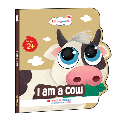Lil Legends Shaped Board Book - Pet Animals: Cow | Cow-Shaped Picture Book for Kids Age 2+ Years | Early Learning Book with Colourful Illustrations for Toddlers & Preschoolers 