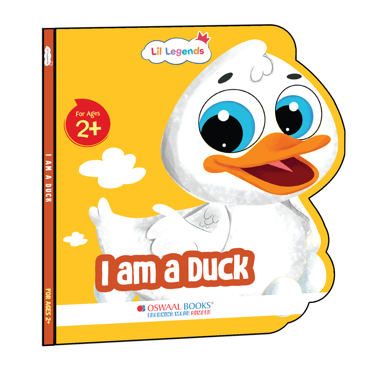 Lil Legends Shaped Board Book - Farm Animals: Duck | Duck-Shaped Picture Book for Kids Age 2+ Years | Early Learning Book with Colourful Illustrations for Toddlers & Preschoolers 