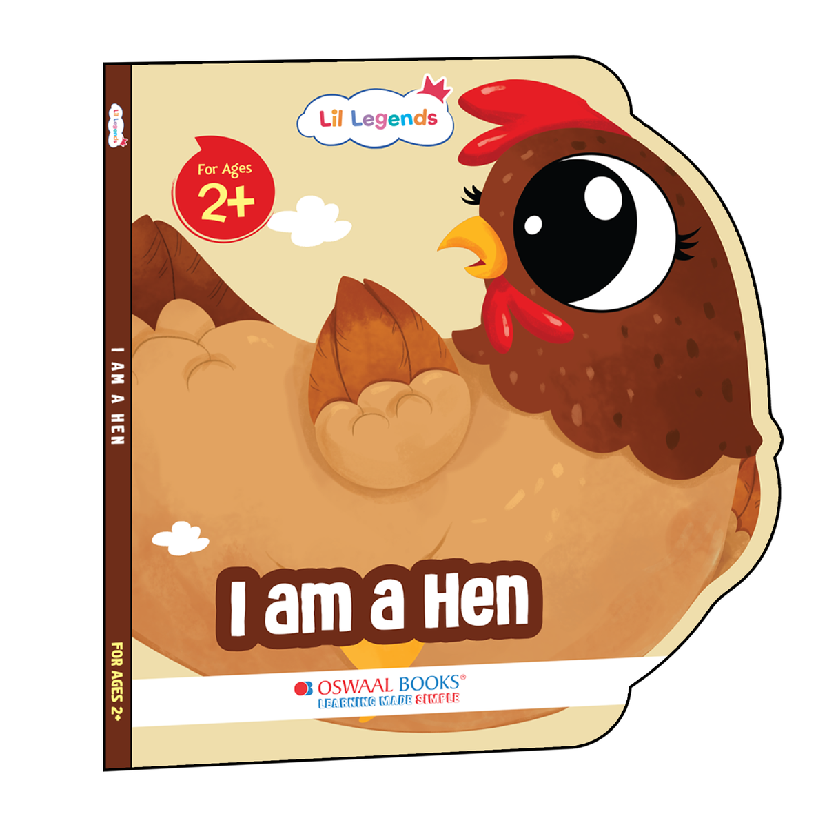 Lil Legends Shaped Board Book - Farm Animals: Hen | Hen-Shaped Picture Book for Kids Age 2+ Years | Early Learning Book with Colourful Illustrations for Toddlers & Preschoolers 