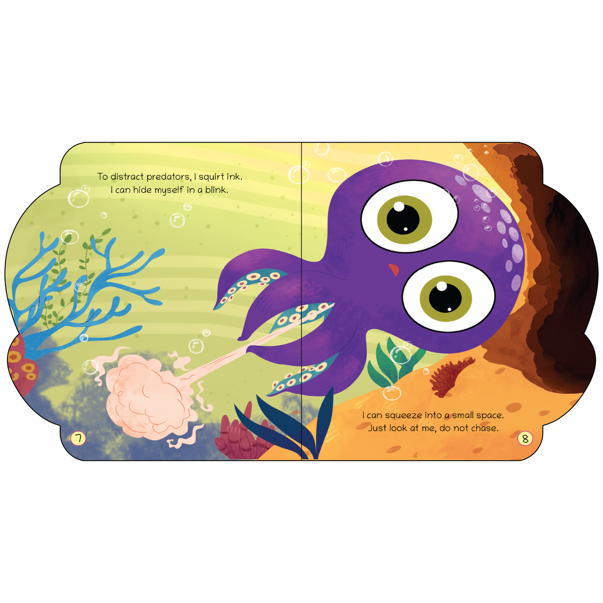 Lil Legends Shaped Board Book - Sea Animals: Octopus | Octopus-Shaped Picture Book for Kids Age 2+ Years | Early Learning Book with Colourful Illustrations for Toddlers & Preschoolers 