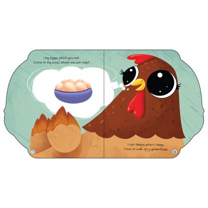 Lil Legends Shaped Board Book - Farm Animals: Hen | Hen-Shaped Picture Book for Kids Age 2+ Years | Early Learning Book with Colourful Illustrations for Toddlers & Preschoolers 