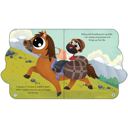 Lil Legends Shaped Board Book - Farm Animals: Horse | Horse-Shaped Picture Book for Kids Age 2+ Years | Early Learning Book with Colourful Illustrations for Toddlers & Preschoolers 