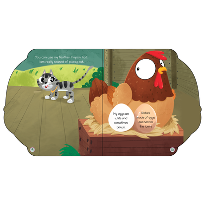 Lil Legends Shaped Board Book - Farm Animals: Hen | Hen-Shaped Picture Book for Kids Age 2+ Years | Early Learning Book with Colourful Illustrations for Toddlers & Preschoolers 