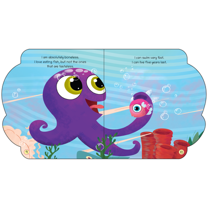 Lil Legends Shaped Board Book - Sea Animals: Octopus | Octopus-Shaped Picture Book for Kids Age 2+ Years | Early Learning Book with Colourful Illustrations for Toddlers & Preschoolers 