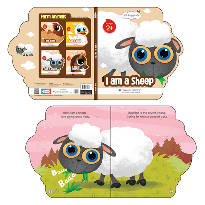 Lil Legends Shaped Board Book - Farm Animals: Sheep | Sheep-Shaped Picture Book for Kids Age 2+ Years | Early Learning Book with Colourful Illustrations for Toddlers & Preschoolers 