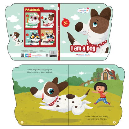 Lil Legends Shaped Board Book - Pet Animals: Dog | Dog-Shaped Picture Book for Kids Age 2+ Years | Early Learning Book with Colourful Illustrations for Toddlers & Preschoolers 
