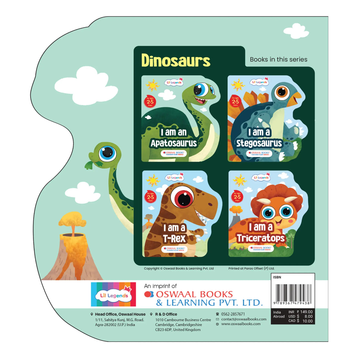 Lil Legends Dino Shaped Board Book for Kids | I am an Apatosaurus | Illustrated Dinosaur Story Book | Early Learning Picture Book | Age 2+ Years | Board Book | Durable 