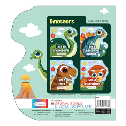 Lil Legends Dino Shaped Board Book for Kids | I am an Apatosaurus | Illustrated Dinosaur Story Book | Early Learning Picture Book | Age 2+ Years | Board Book | Durable 