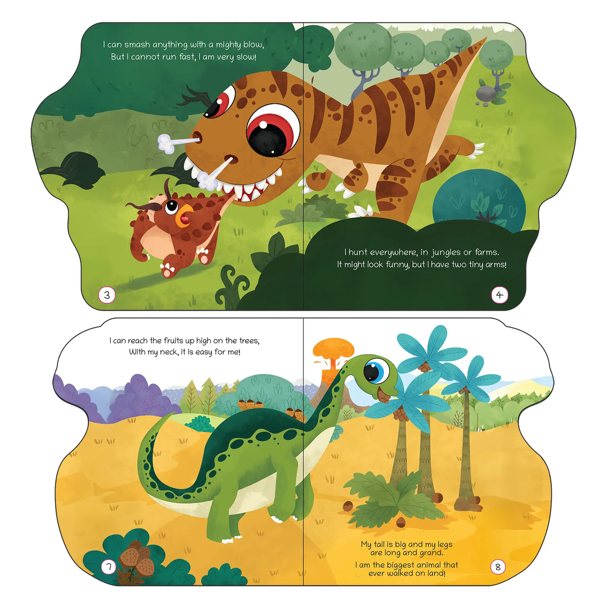 Lil Legends Dino Shaped Board Books for Kids | Set of 4 Books | Triceratops, Stegosaurus, Apatosaurus and T-Rex | Illustrated Dinosaur Picture Books | Ages 2+ Years | Board Book Set 