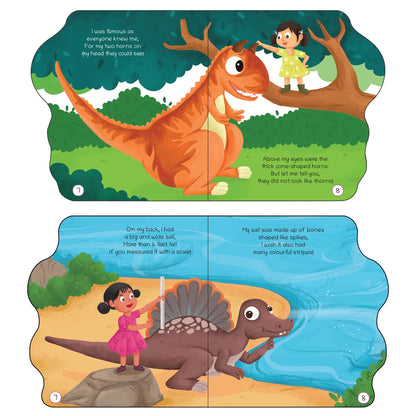Lil Legends Dinosaur Shaped Board Books for Kids | Set of 4 Books | I am Spinosaurus, Carnotaurus, Allosaurus & Diplodocus | Durable Rhyming Books | Ages 2–5 Years | Board Book Set 