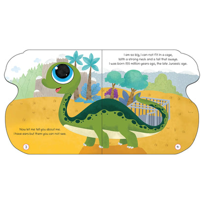 Lil Legends Dino Shaped Board Book for Kids | I am an Apatosaurus | Illustrated Dinosaur Story Book | Early Learning Picture Book | Age 2+ Years | Board Book | Durable 