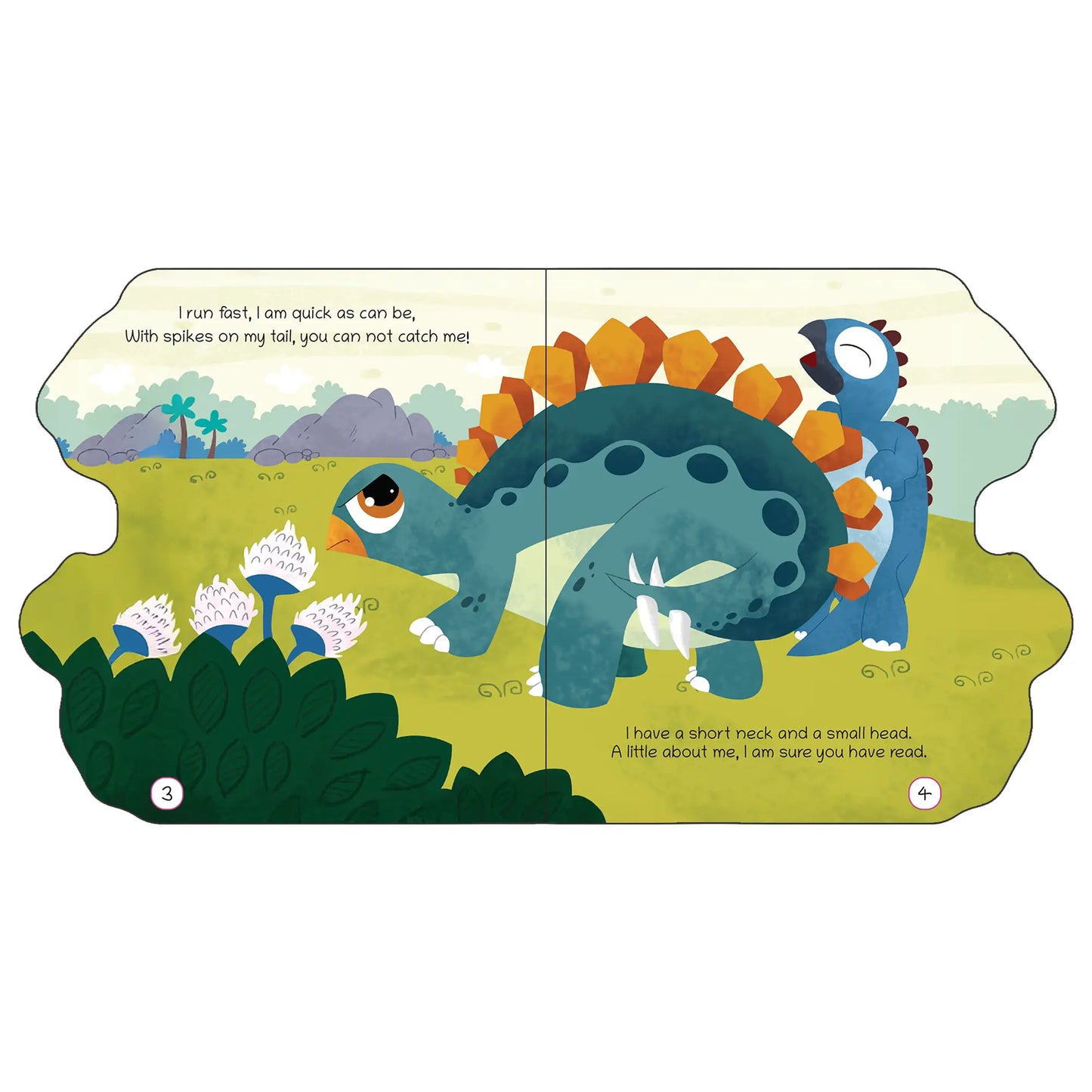 Lil Legends Dino Shaped Board Book for Kids | I am a Stegosaurus | Illustrated Dinosaur Story Book | Early Learning Picture Book | Age 2+ Years | Board Book | Durable 