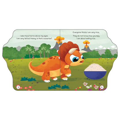 Lil Legends Dino Shaped Board Books for Kids | Set of 4 Books | Triceratops, Stegosaurus, Apatosaurus and T-Rex | Illustrated Dinosaur Picture Books | Ages 2+ Years | Board Book Set 