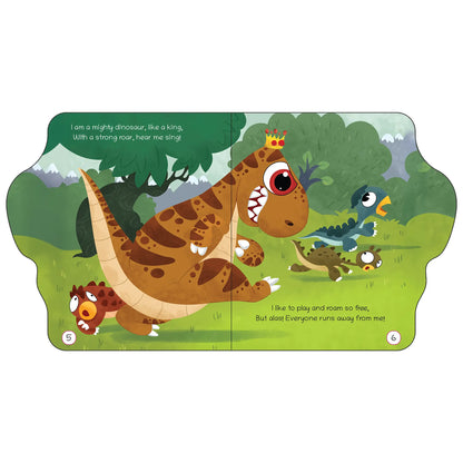 Lil Legends Dino Shaped Board Book for Kids | I am a T-Rex | Illustrated Dinosaur Story Book | Early Learning Picture Book | Age 2+ Years | Board Book | Durable 