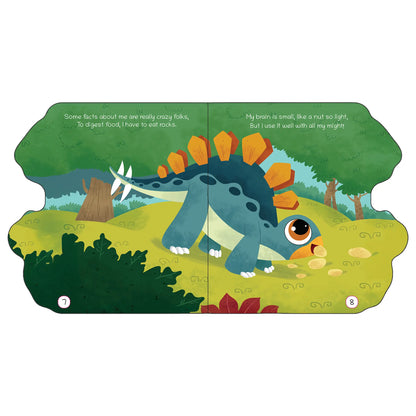 Lil Legends Dino Shaped Board Book for Kids | I am a Stegosaurus | Illustrated Dinosaur Story Book | Early Learning Picture Book | Age 2+ Years | Board Book | Durable 