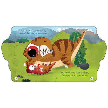 Lil Legends Dino Shaped Board Book for Kids | I am a T-Rex | Illustrated Dinosaur Story Book | Early Learning Picture Book | Age 2+ Years | Board Book | Durable 