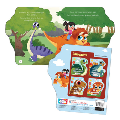 Lil Legends Dino Shaped Board Book for Kids | I am a Triceratops | Illustrated Dinosaur Story Book | Early Learning Picture Book | Age 2+ Years | Board Book | Durable 