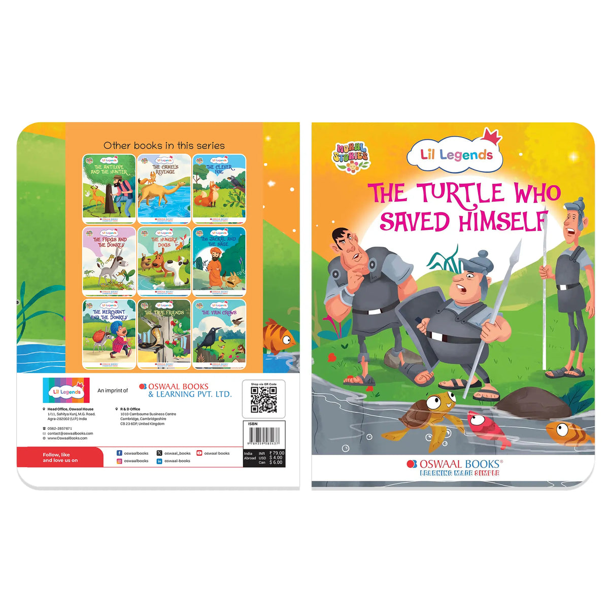 Oswaal Lil Legends Moral Story Books for Kids Age 2+ Years - The Turtle Who Saved Himself | Short English Bedtime Stories with Colourful Illustrations | Picture Book for Early Readers 