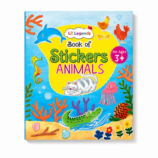 Lil Legends Book Of Stickers Animals for Age 3+ | Learn Animal Names with Fun Sticker Activities | Early Learning Educational Workbook | For Toddlers/Preschoolers/Nursery/LKG 