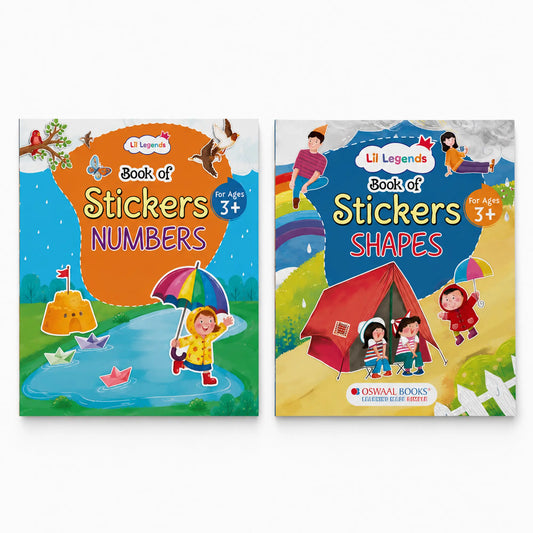 Lil Legends Books of Stickers Shapes and Numbers | Set of 2 for Age 3+ | Learn Shapes and Counting With Fun Activities | Educational Workbook | For Toddlers/Nursery/LKG 