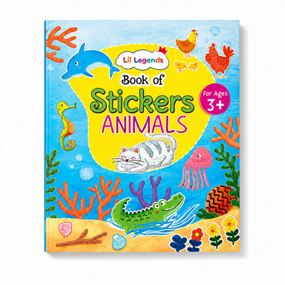 Lil Legends Book Of Stickers Animals for Age 3+ | Learn Animal Names with Fun Sticker Activities | Early Learning Educational Workbook | For Toddlers/Preschoolers/Nursery/LKG 