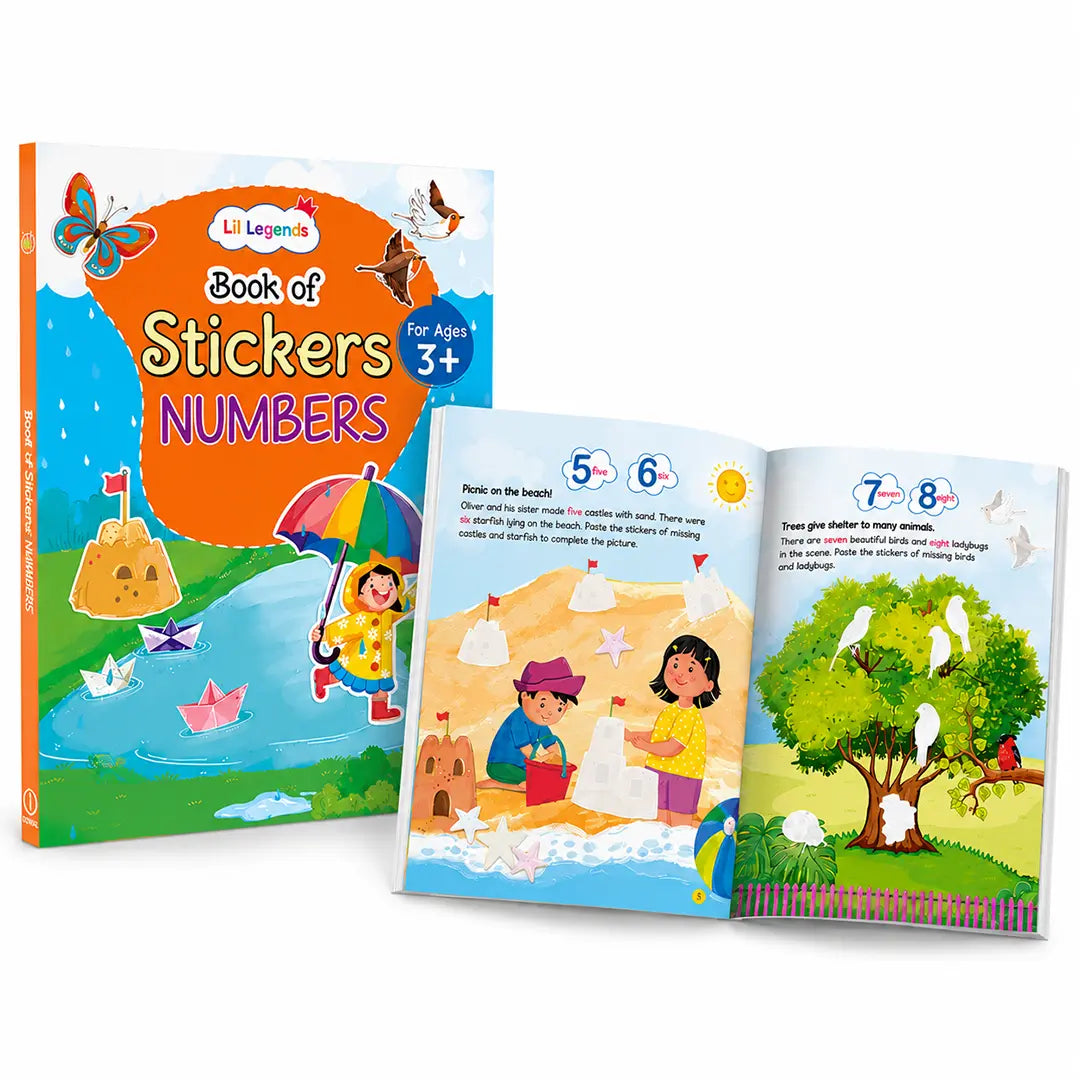 Lil Legends Books of Stickers Numbers and Alphabets | Set of 2 for Kids Age 3+ | Learn ABC and Counting With Fun Activities | Educational Workbook For Toddlers | For Nursery/LKG/UKG 