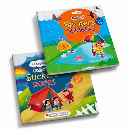 Lil Legends Books of Stickers Shapes and Numbers | Set of 2 for Age 3+ | Learn Shapes and Counting With Fun Activities | Educational Workbook | For Toddlers/Nursery/LKG 