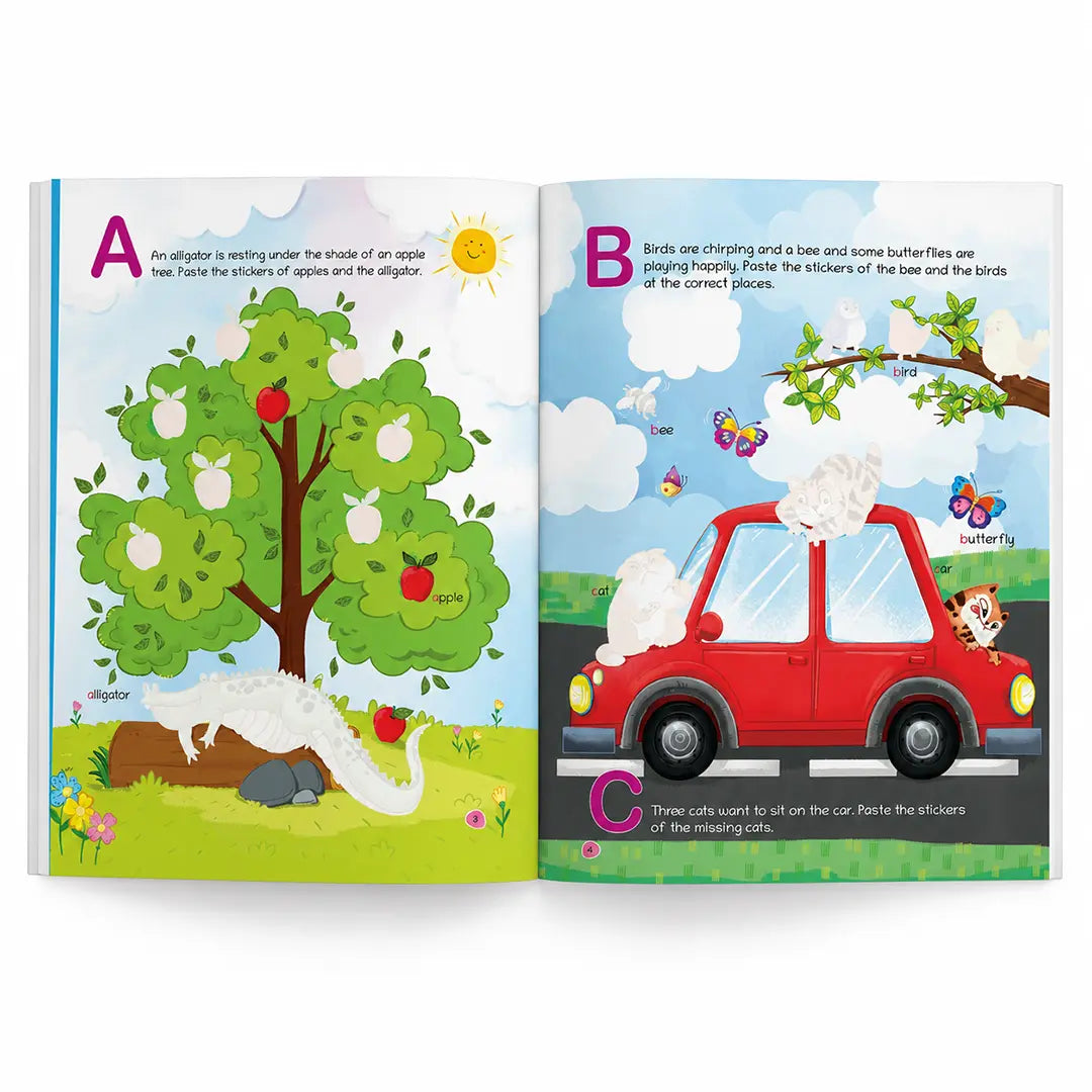 Lil Legends Books of Stickers Numbers and Alphabets | Set of 2 for Kids Age 3+ | Learn ABC and Counting With Fun Activities | Educational Workbook For Toddlers | For Nursery/LKG/UKG 