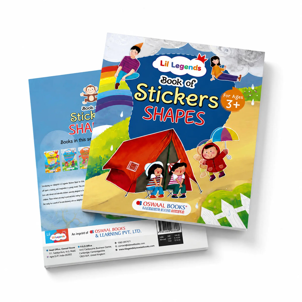 Lil Legends Books of Stickers Shapes and Alphabets | Set of 2 for Kids Age 3+ | Learn ABC and Shapes With Fun Activities | Educational Workbook | For Toddlers/Nursery/LKG 