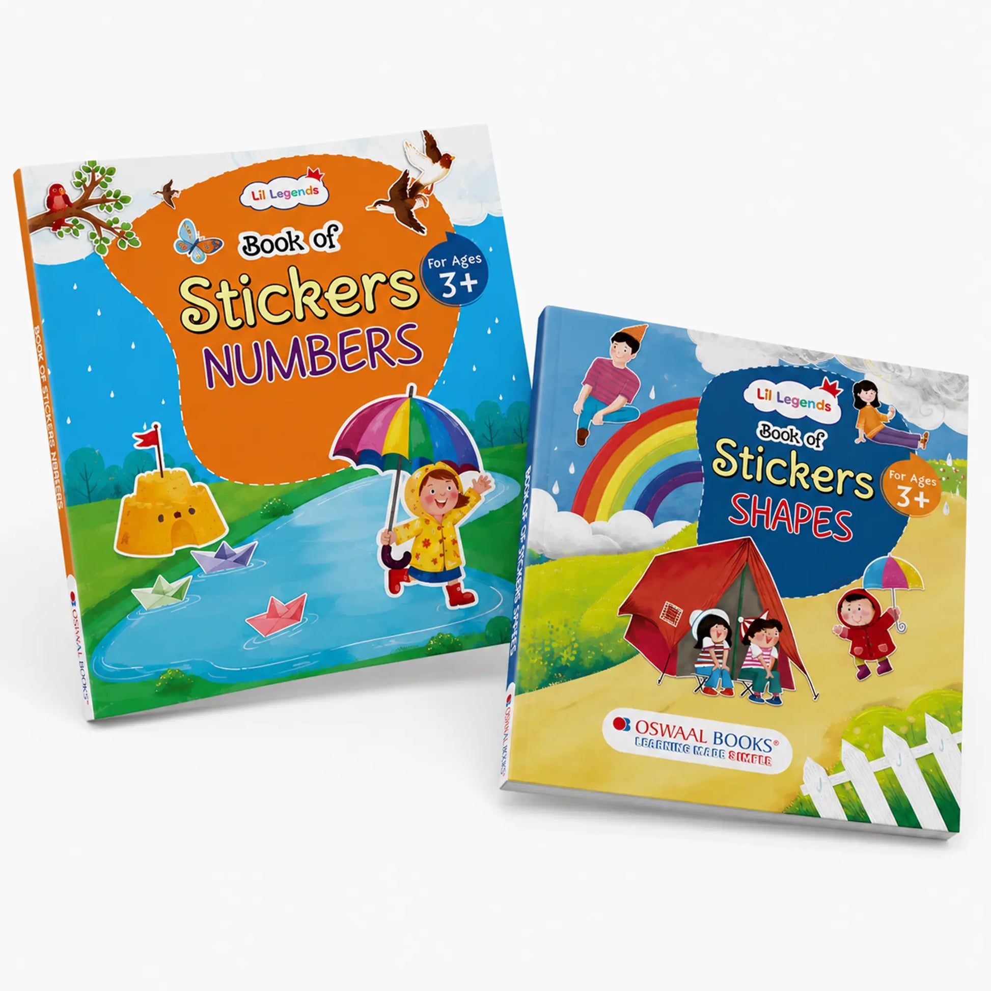 Lil Legends Books of Stickers Shapes and Numbers | Set of 2 for Age 3+ | Learn Shapes and Counting With Fun Activities | Educational Workbook | For Toddlers/Nursery/LKG 